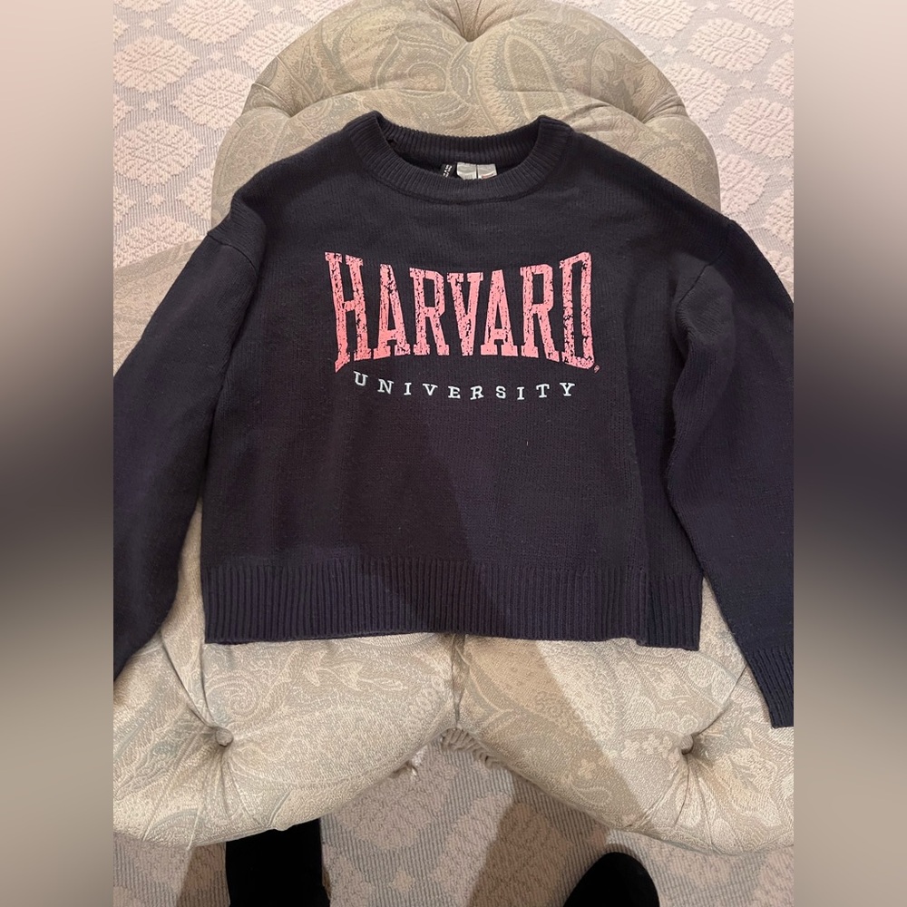 Divided Navy Blue Knit Sweater with Logo